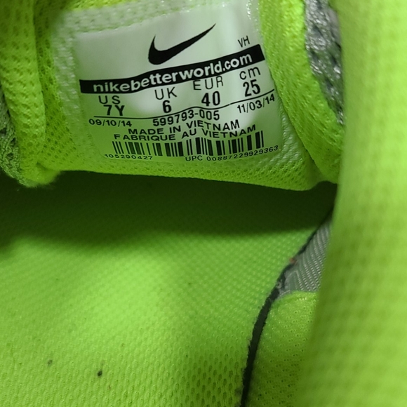 Nike Dual Fusion Run 2 Pure Platinum Girl Size 7Y - Picture 8 of 8